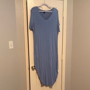 Alya Asymmetrical Blue V-Neck Dress